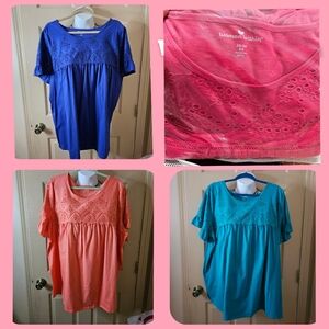 #365 Women Within Eyelet & Ruffle Knit Tunic- Size: 26W-28W Various Colors